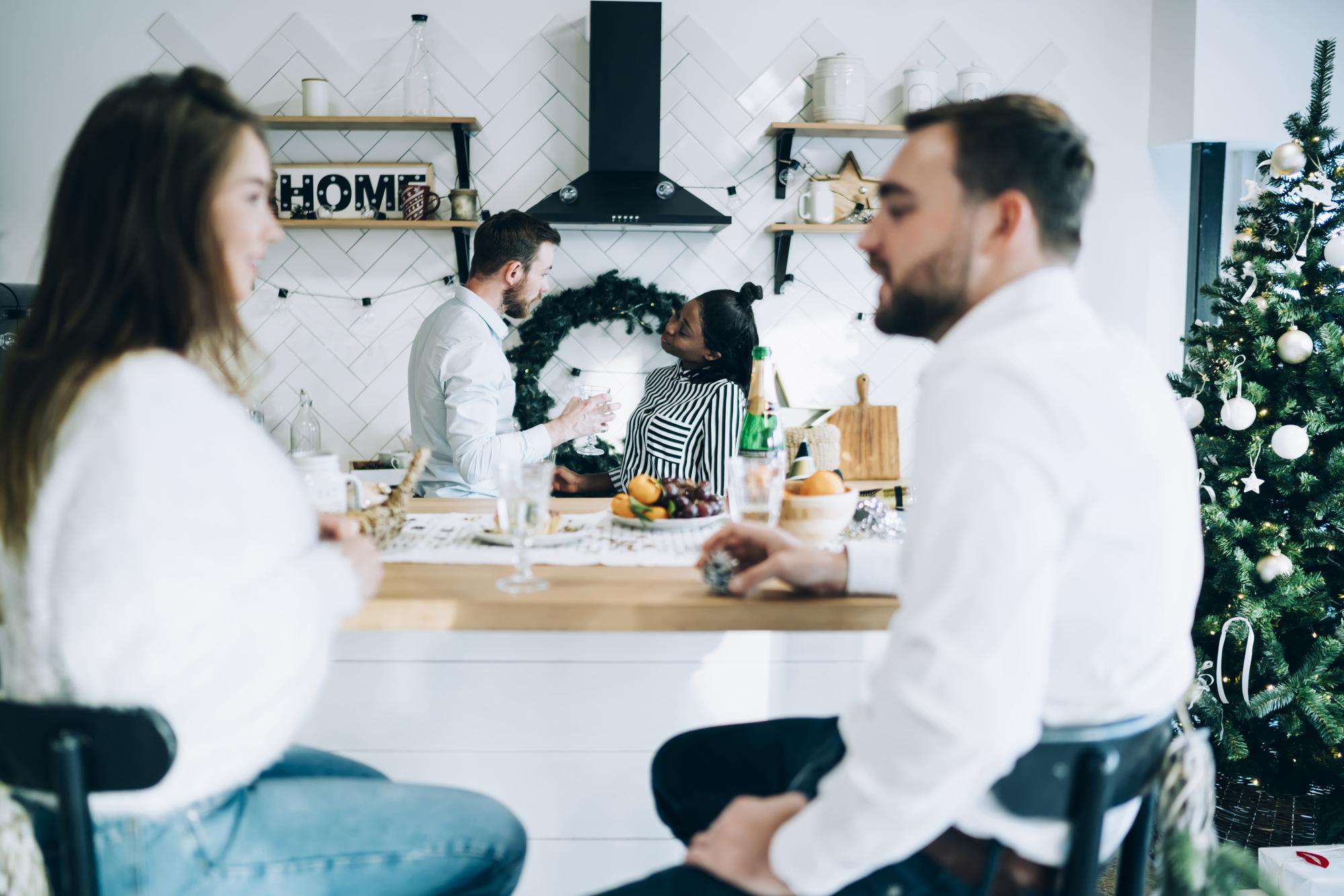 consultation meeting in modern kitchen
